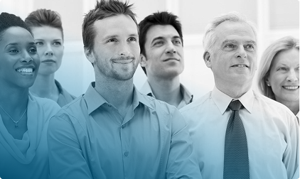 Business participants in a strategic meeting