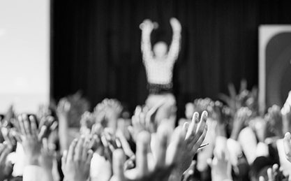 Crowd celebrating at an award event placeholder