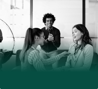 Award winners and participants in discussion